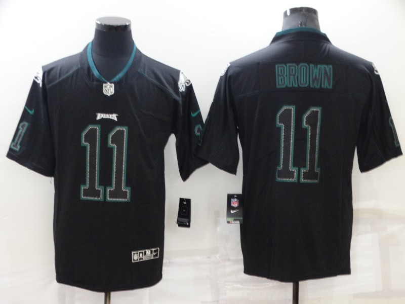 Men's Philadelphia Eagles A.J. Brown #11 Black Team Jersey